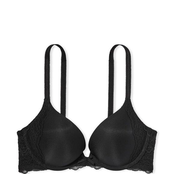 Victoria Secret Lace Push Up Bra Black 38DDD NWT IN PACKAGE - Picture 3 of 8